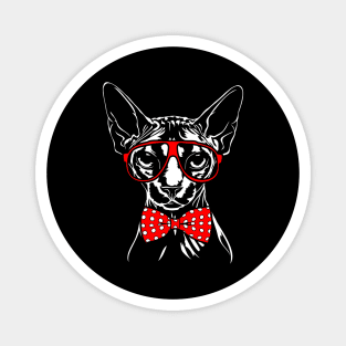 Canadian Sphynx cat with glasses Magnet